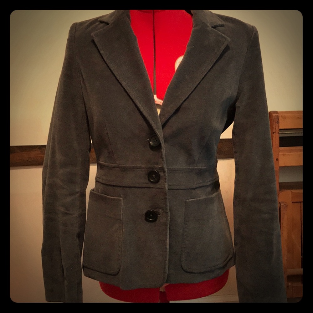 Banana Republic Grey Velvet Blazer Size 4